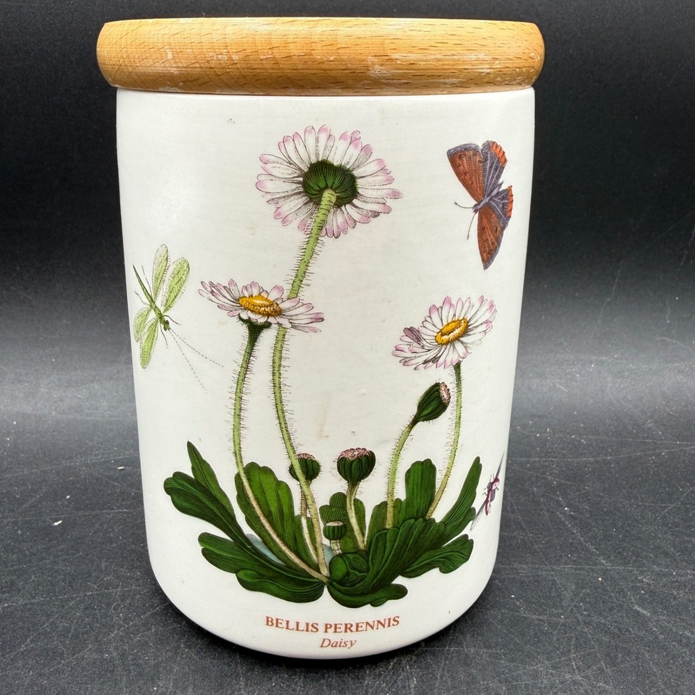 Vintage Portmeirion Botanic Garden‎ Daisy Canister 5" Jar  White Cottagecore